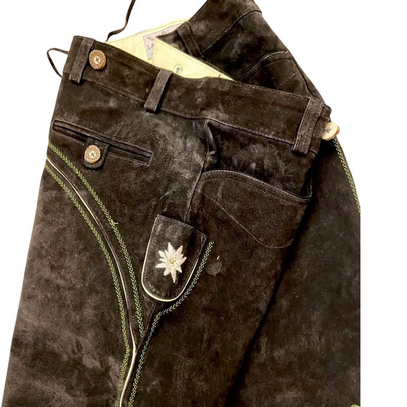 Vintage Mens Lederhosen Genuine Leather Shorts Oktoberfest Outfit Bavarian XXL