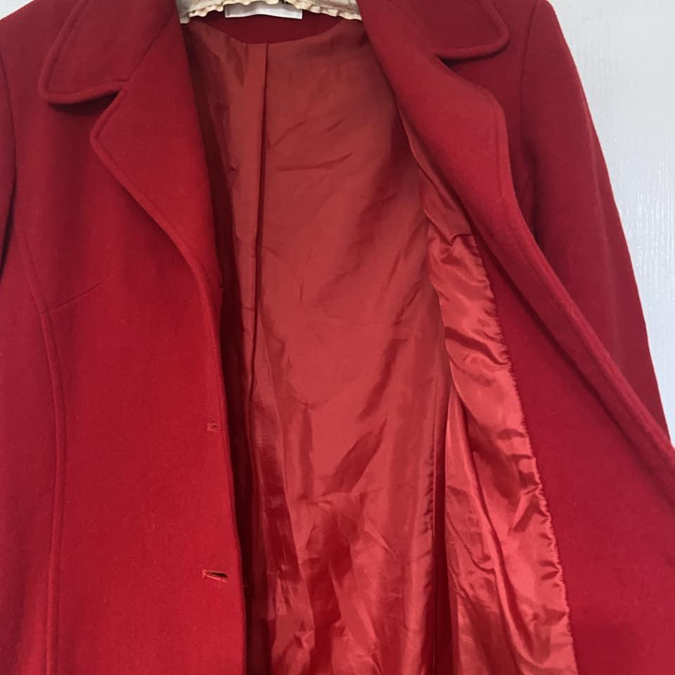 Vintage Red Wool Swing Coat: 80s Fit & Flare, Size L - Etsy