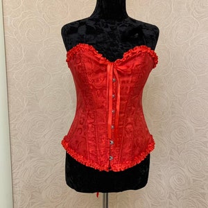 Vintage Hourglass Corset Red satin corset S