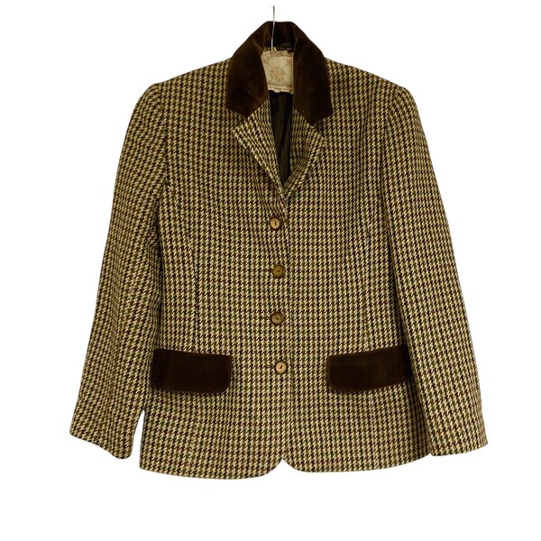 Houndstooth Notch Seamed Blazer main image 1