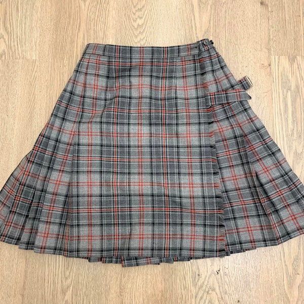 Jupe écolière vintage Jupe tartan Jupe universitaire légère Kilt en pure laine