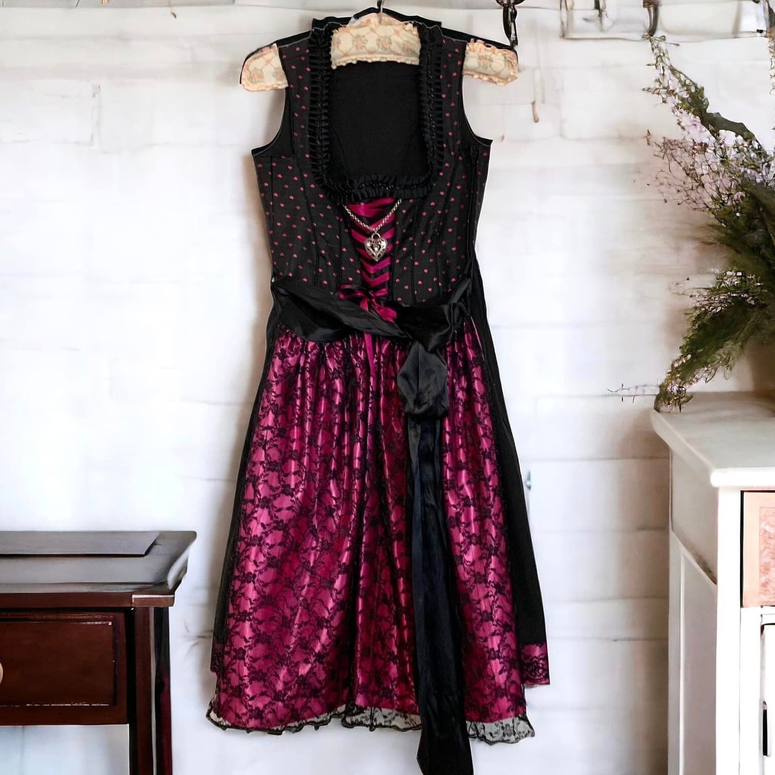 strapless open back dress Dusty Pink Embellished German Silk Lehenga Set M / German Silk / Made to Order in 30-40 Days main image 0