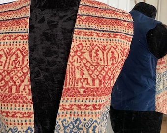 Eine von einer Art Handbemalte Vintage Boho Weste Künstlerische Weste Festival Hippie-Stil