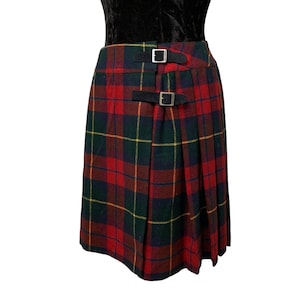 Vintage Wool Tartan Skirt: Plaid Mini School Skirt