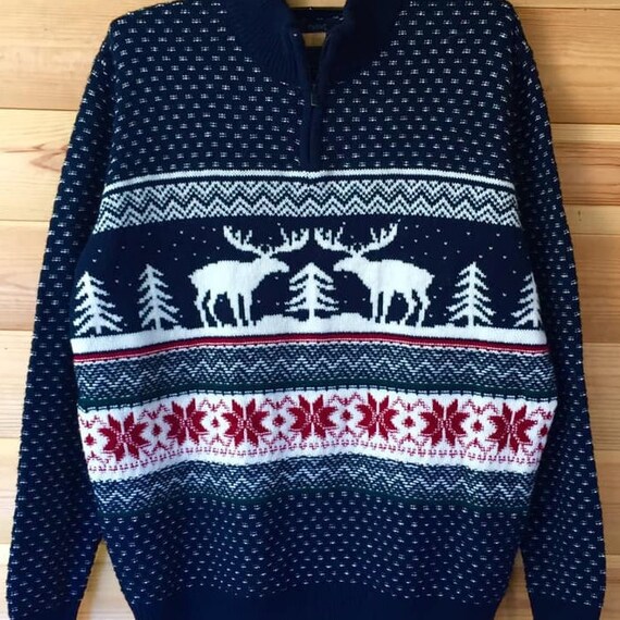 Vintaje Deer Sweater  Christmas grandpa sweater N… - image 1