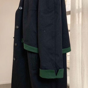 Vintage Alpaca Wool Loden Coat: Bavarian Green Trim, XXL