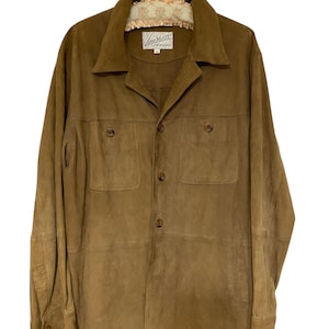 Vintage Brown Suede Shirt Jacket - Size XL