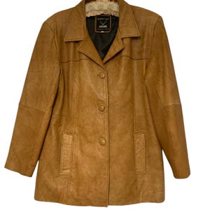 Soft Vintage Leather Blazer women in Rust 90s leather jacket