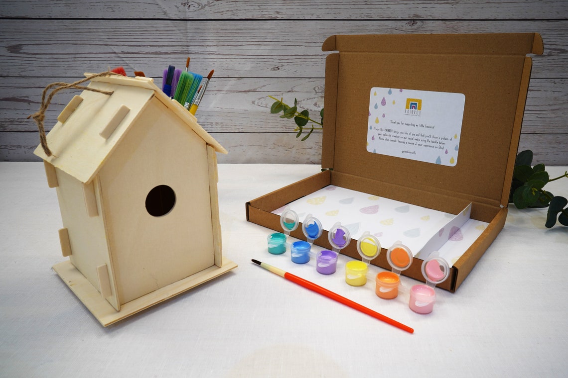 Wooden Bird Box Children's Craft Kit Etsy