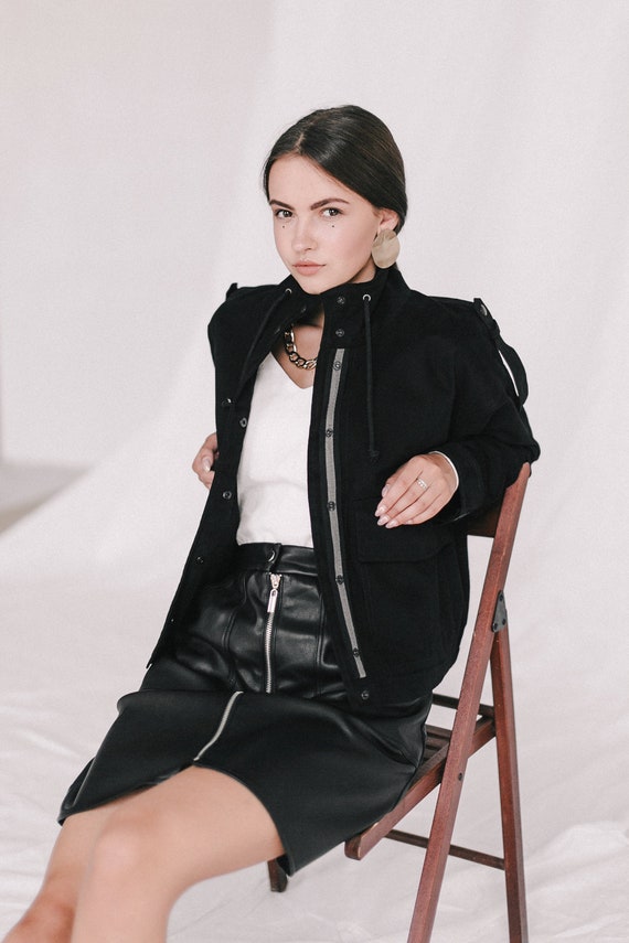 Black Jacket / Cotton Jacket / Coat Women / Jacket Warm / Cozy Etsy