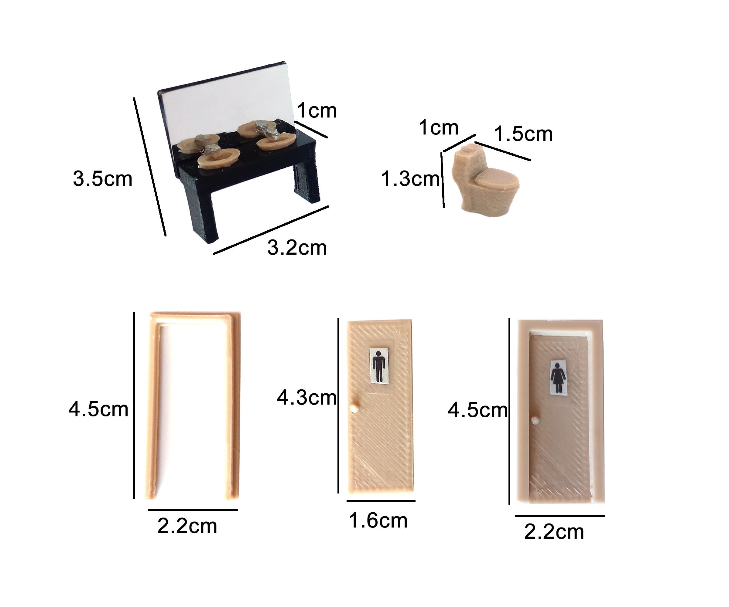 Restroom Scale Model Kit Restroom - 1:50 Scale Bathroom – STL Models for 3D Printing –digital ...