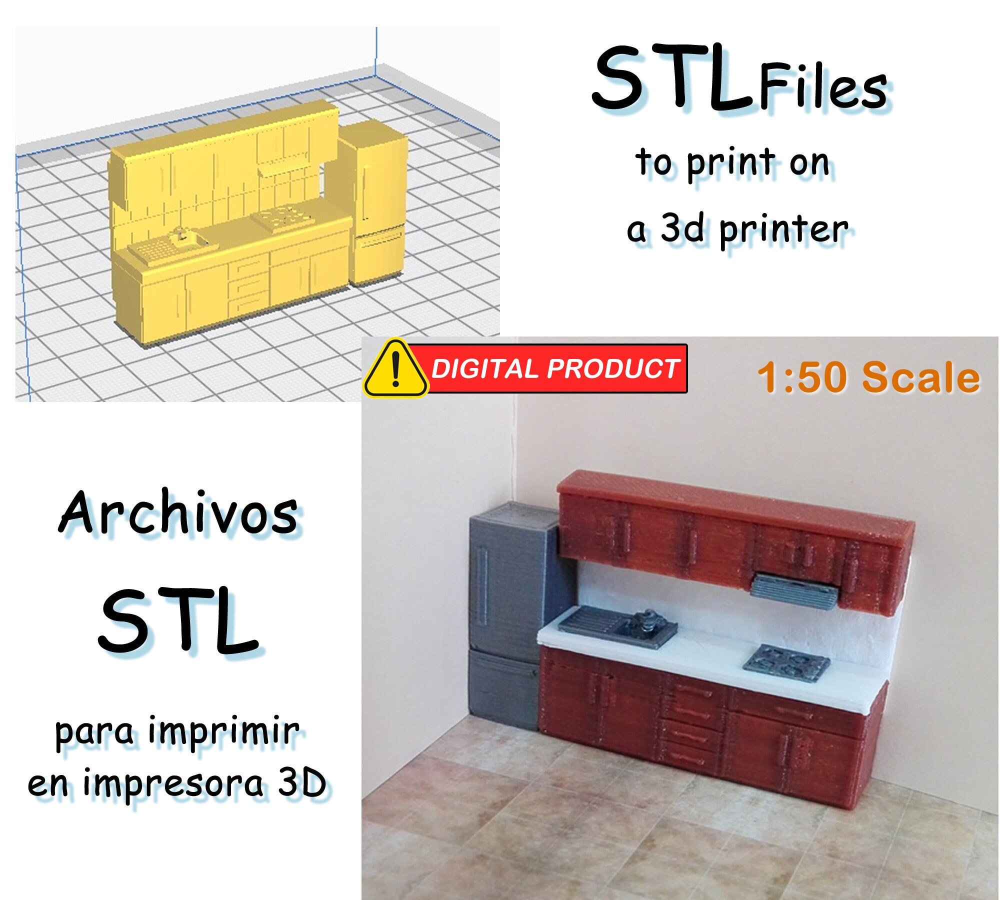 Miniature Furniture 150 Scale Integral Kitchen and Etsy