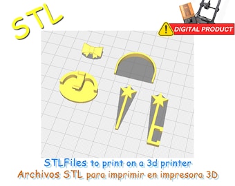 3D Model Kit – Items for dolls 5–7 cm tall – 3D printing STL files – Headbands, bows, stands, magic wand