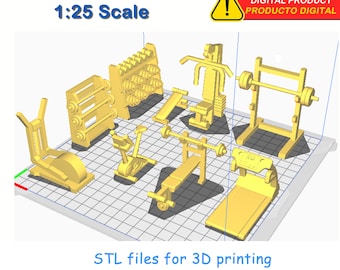 Kit items for gym 1:25 - Miniature Furniture – STL Models For 3D Printing –digital download