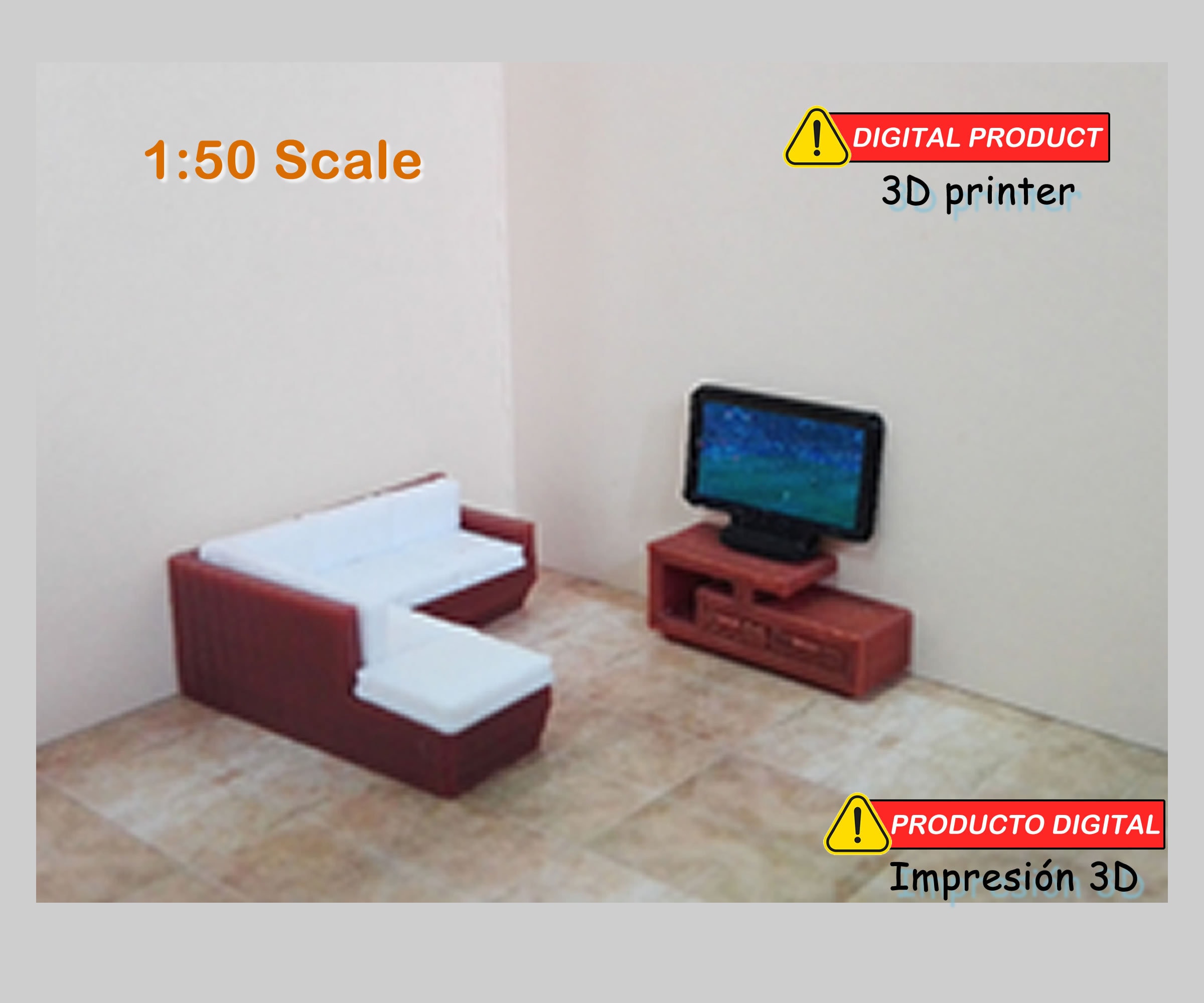 Miniature Furniture Television Room Corner Sofa 150 Scale Etsy