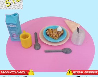 1:6 Scale.a Set of Square Dishes for a Dollhouse. Plates and a Salad ...