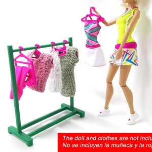 STL Files for 3D Printer Clothes Rack and Hooks for Barbie | Etsy