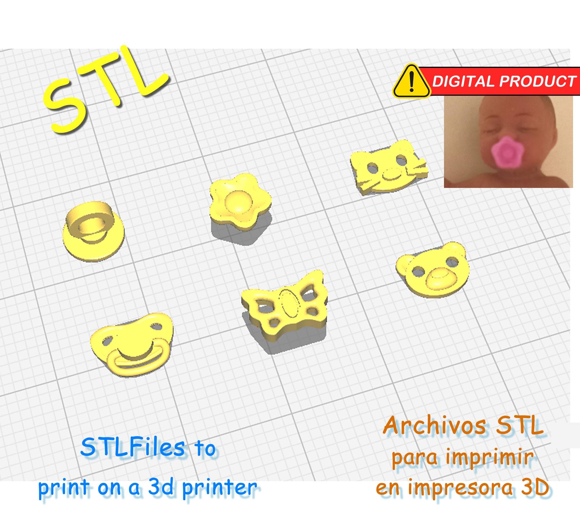 Kit of 6 Mini Pacifier Models for Baby Dolls - STL Files for 3D ...