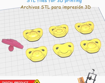 Figure pacifiers for dolls - STL files for 3D printing -digital file