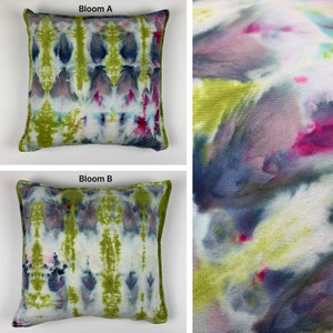 Hand Dyed Cotton Pillow Cover Ice Dye 20 inch Square Bedding Sofa Home Accent Gift Tie Dye Boho Sham Mother's Day Gift image 5