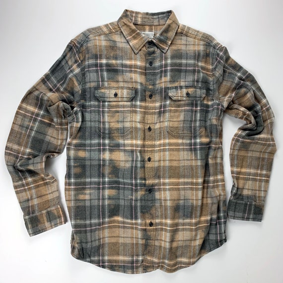 Bleach Tie Dye Flannel Long Sleeve Shirt Original Hand Dye | Etsy