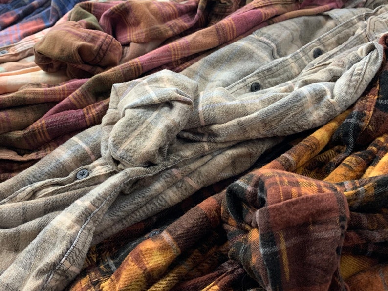 Bleach Tie Dye Flannel Long Sleeve Shirt Original Hand Dye Etsy