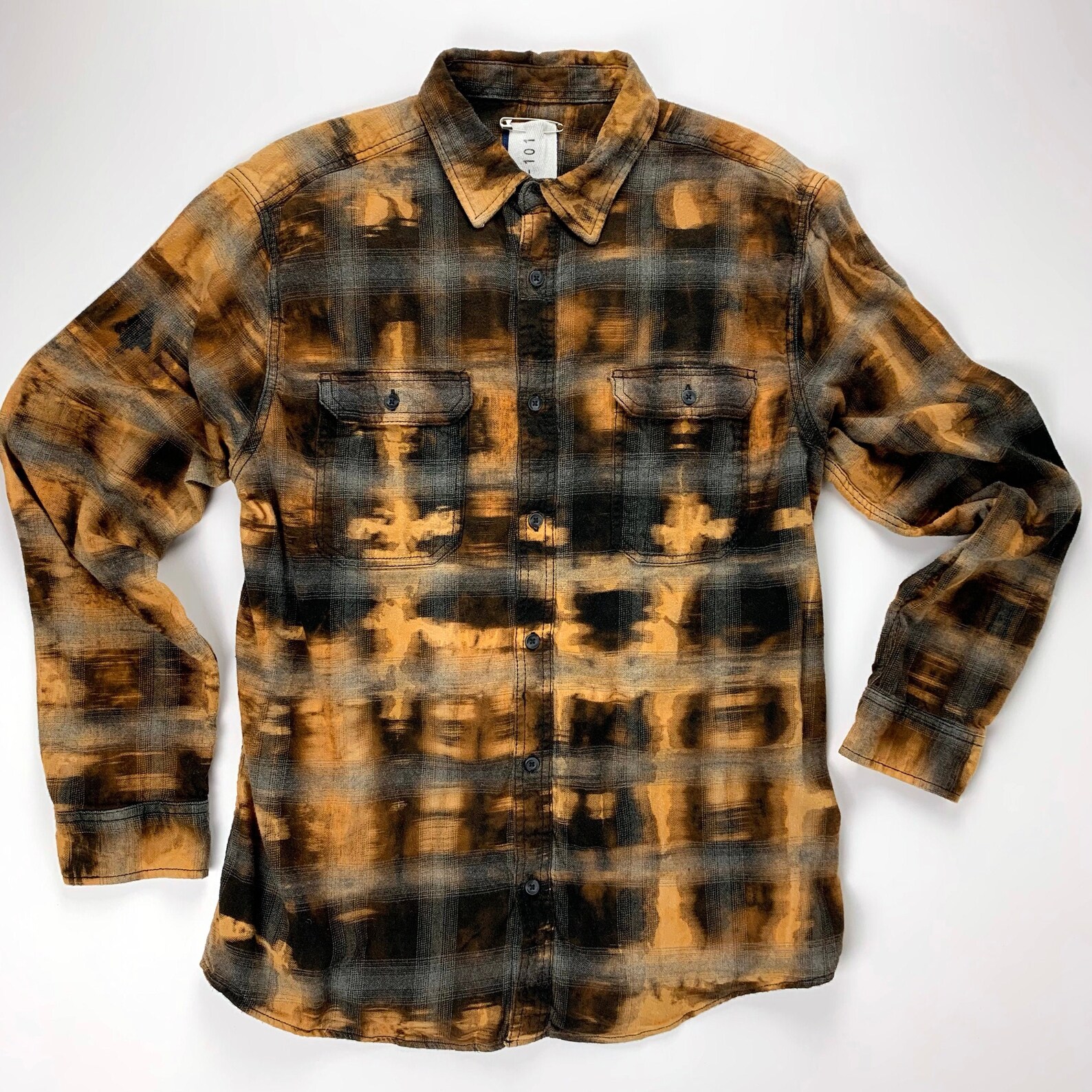 Bleach Tie Dye Flannel Men Women Long Sleeve Shirt Original Etsy