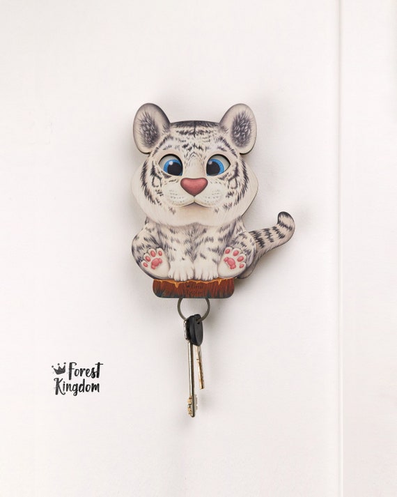 Cartoon Cat Key Hook Hanger Wall Mounted Clothes Sticky Hooks Holder  Decoration