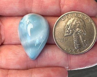 Natural Larimar Cabochon High Domed
