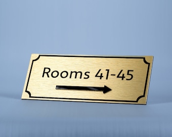 Luxury Laser Cut Matt Black & white Floating Hotel Rooms Sign