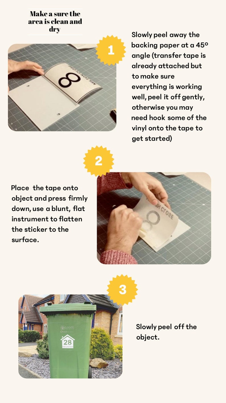 Wheelie Bin Number Sticker 3 Pack Etsy