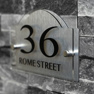 Contemporary House Sign, Decorative Door Signs, Address Numbers Plaque ...