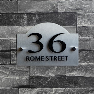 Contemporary House Sign, Decorative Door Signs, Address Numbers Plaque ...