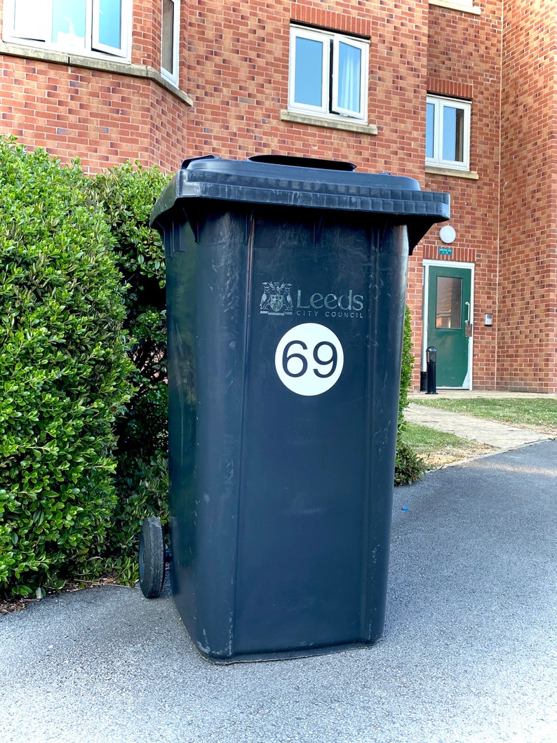 Wheelie Bin Number Stickers 3 Pack Etsy