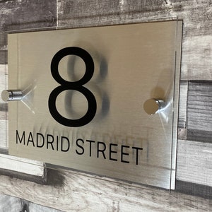 Modern Door Number, Address Numbers Plaque, Door Numbers Plaque, Contemporary House Sign, Perspex house sign, Number ring, Housenumber
