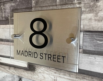 Modern Door Number, Address Numbers Plaque, Door Numbers Plaque, Contemporary House Sign, Perspex house sign, Number ring, Housenumber