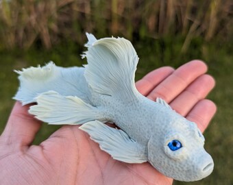 Beta fish polymer clay sculpture