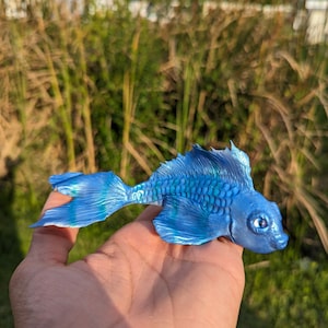 Cute handmade fish polymer clay sculpture
