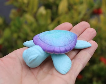 Kawaii Mini Sea Turtle Figurine – Handmade Polymer Clay Turtle – Ocean Animal Collectible