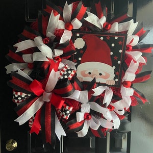 Christmas Santa Wreath: Whimsical Holiday Door Decor