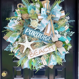 Summer Coastal Beach Wreath: Nautical Door Decor - Etsy