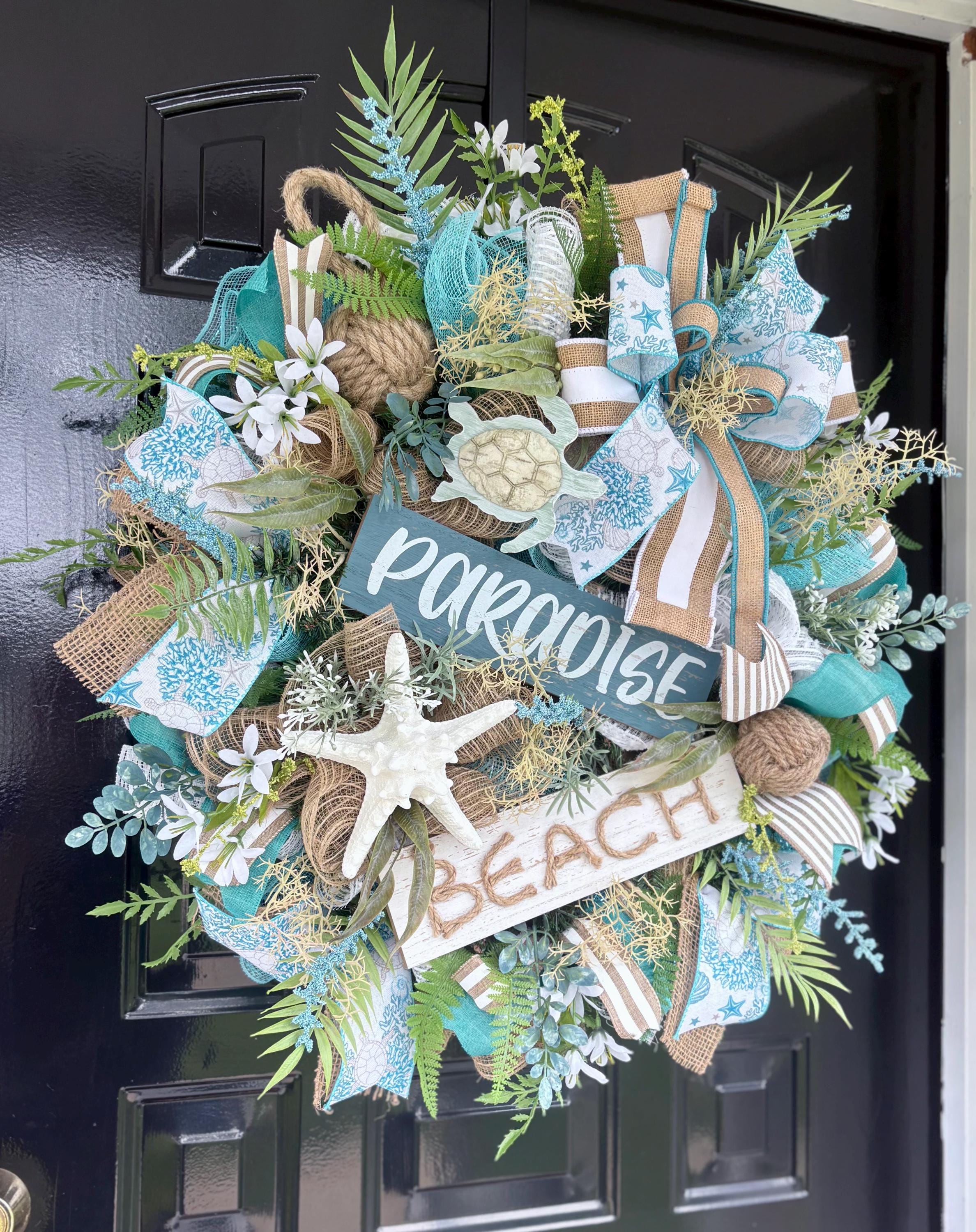 Summer Coastal Beach Wreath: Nautical Door Decor - Etsy