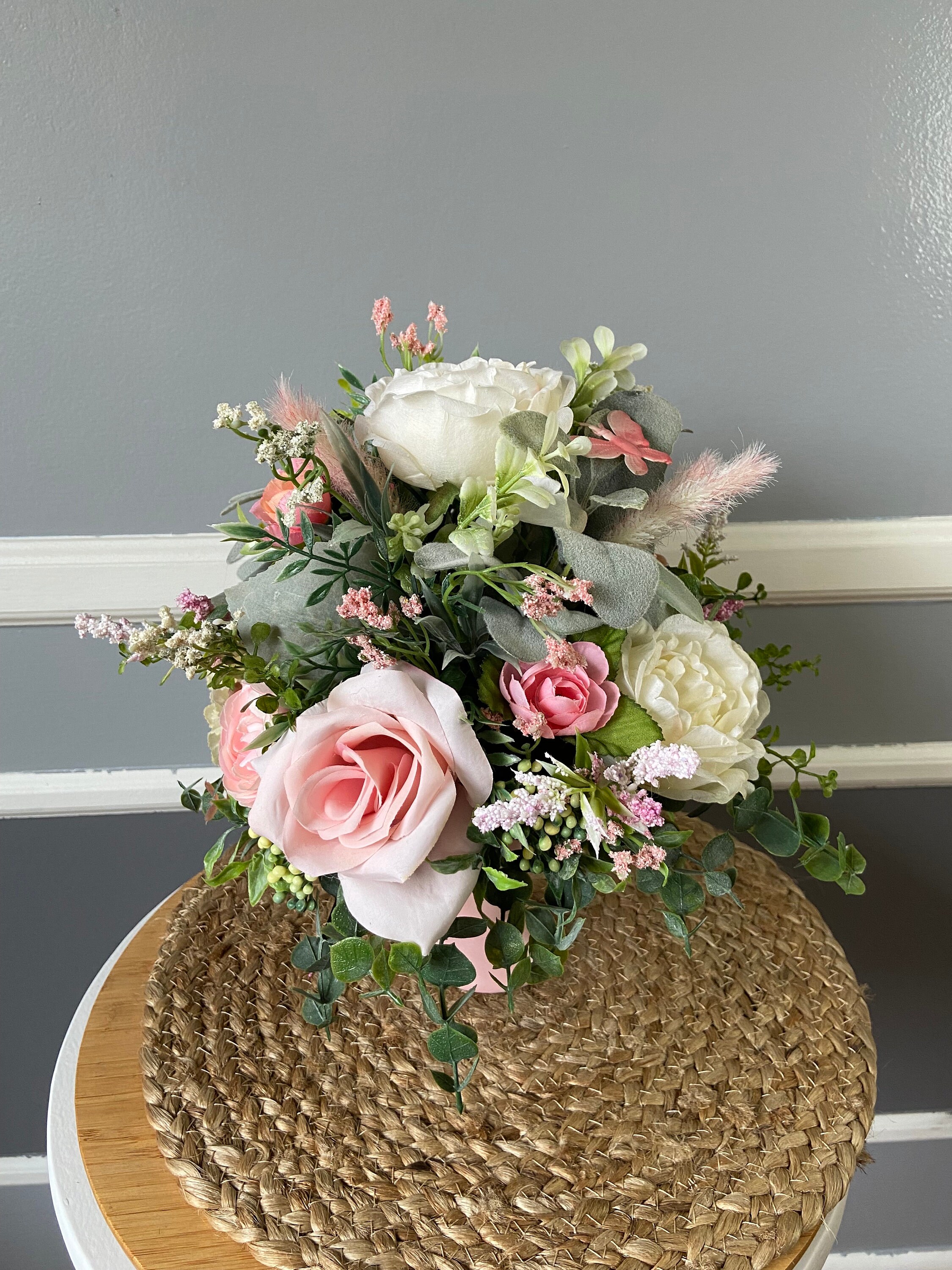 Arreglo floral con velas rosas: Centro de mesa para bodas - Etsy México, image size:2250x3000