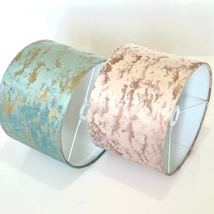 new luxury velvet upholstery  foil combination lamp shade and pendant light shade with metallic panels lining multicoloured