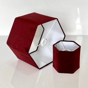 New HQ modern burgundy soft velvet table and ceiling lamp shade pendant multi sizes And multi sizes drum, hexagon, rounded square, tapered