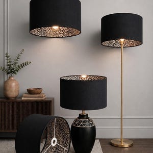 New handmade HQ double sided black velvet and grey leopard skin print patten combination lamp shade pendant light shade for all fittings