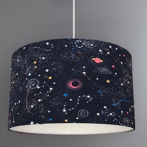 New high quality kids room planets galaxy moon star constellation in space digital print lamp shade and pendant light shade