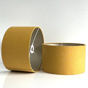 New luxurious classic linen fabric lamp shade pendant light shade in mustard gold colour with metallic linings