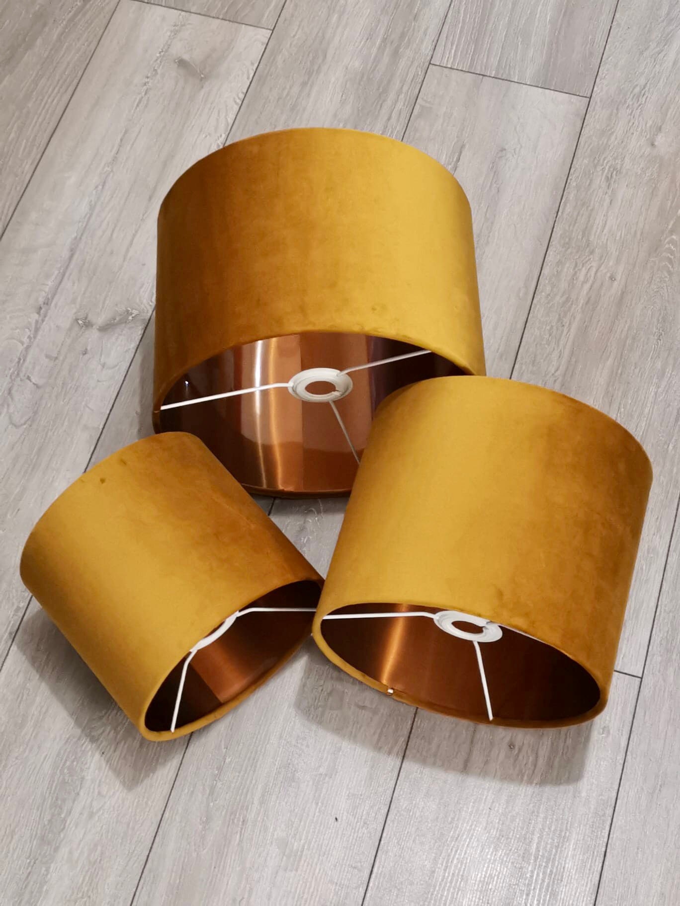 New luxury velvet mustard lamp shade and pendant light shade Etsy