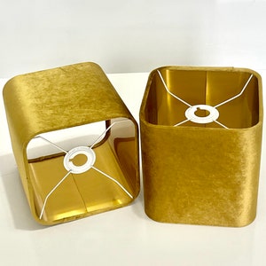 New luxury premium quality round Square velvet lamp And Pendant light Shade -mustard gold velvet with metallic lining